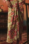 Pooja Rajgarhia Gupta_Red Crepe Tara Ikat Pattern Dhoti Skirt _Online_at_Aza_Fashions