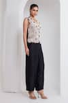 Buy_Oshi By Shikha_Off White Silk Embroidery, Beads, Metallic Thread Zardozi Waistcoat And Pant Set _Online_at_Aza_Fashions