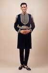Buy Arihant Rai Sinha Navy Velvet Embroidery, Rhinestones Sherwani And Pant Set at Aza Fashions Buy_Arihant Rai Sinha_Navy Velvet Embroidery, Rhinestones Sherwani And Pant Set _at_Aza_Fashions