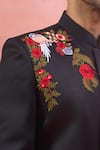 Buy_Arihant Rai Sinha_Black Rayon Embroidery Sherwani Set _Online_at_Aza_Fashions