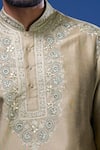 Buy_Arihant Rai Sinha_Brown Silk Embroidery Floral And Mirror Work Kurta Pant Set _Online_at_Aza_Fashions
