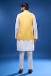 Shop_Arihant Rai Sinha_Yellow Silk Embroidery, Stones Bloom Bundi And Kurta Set _at_Aza_Fashions