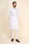 Shop Arihant Rai Sinha White Silk Embroidery, Mirrors Floral And Work Kurta Set Online at Aza Fashions Shop_Arihant Rai Sinha_White Silk Embroidery, Mirrors Floral And Work Kurta Set _Online_at_Aza_Fashions