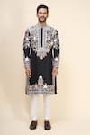 Buy Arihant Rai Sinha Black Silk Embroidery Floral Kurta Set Online at Aza Fashions Buy_Arihant Rai Sinha_Black Silk Embroidery Floral Kurta Set _Online_at_Aza_Fashions