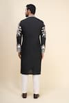Shop Arihant Rai Sinha Black Silk Embroidery Floral Kurta Set at Aza Fashions Shop_Arihant Rai Sinha_Black Silk Embroidery Floral Kurta Set _at_Aza_Fashions