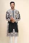 Shop Arihant Rai Sinha Black Silk Embroidery Floral Kurta Set Online at Aza Fashions Shop_Arihant Rai Sinha_Black Silk Embroidery Floral Kurta Set _Online_at_Aza_Fashions