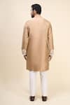 Shop_Arihant Rai Sinha_Beige Silk Embroidery Floral Kurta Set _at_Aza_Fashions