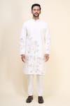 Buy_Arihant Rai Sinha_Off White Silk Embroidery Floral Kurta Set _Online_at_Aza_Fashions