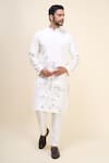 Shop_Arihant Rai Sinha_Off White Silk Embroidery Floral Kurta Set _Online_at_Aza_Fashions