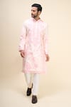 Shop Arihant Rai Sinha Pink Silk Embroidery Paisley And Floral Kurta Set Online at Aza Fashions Shop_Arihant Rai Sinha_Pink Silk Embroidery Paisley And Floral Kurta Set _Online_at_Aza_Fashions