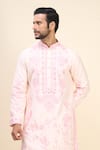 Arihant Rai Sinha Pink Silk Embroidery Paisley And Floral Kurta Set at Aza Fashions Arihant Rai Sinha_Pink Silk Embroidery Paisley And Floral Kurta Set _at_Aza_Fashions