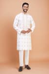 Buy Arihant Rai Sinha White Silk Embroidery, Mirrors And Floral Kurta Set at Aza Fashions Buy_Arihant Rai Sinha_White Silk Embroidery, Mirrors And Floral Kurta Set _at_Aza_Fashions