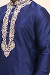 Arihant Rai Sinha Blue Silk Embroidery Placement Kurta Pant Set at Aza Fashions Arihant Rai Sinha_Blue Silk Embroidery Placement Kurta Pant Set _at_Aza_Fashions