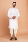 Buy_Arihant Rai Sinha_White Silk Embroidery Floral Kurta Pant Set _at_Aza_Fashions