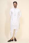 Buy_Arihant Rai Sinha_Off White Silk Embroidery, Mirrors Floral Kurta Patiala Pant Set _Online_at_Aza_Fashions
