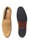 Shop_Domani_Beige Palermo Suede Penny Slip-on Loafers _at_Aza_Fashions