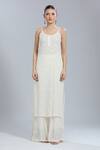 Shop_Label Aishwaryrika_White Embroidery Round Neck Kurta Sharara Set _Online_at_Aza_Fashions