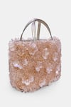 Buy_Versuhz_Pink Beads, Applique Blush Aurora Luxe Beaded 3d Floral Handbag _Online_at_Aza_Fashions