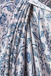 Buy_Naintara Bajaj_White Chinon Fringe V-neck Floral Print Pre-draped Saree With Blouse _Online_at_Aza_Fashions