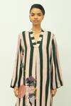 Shop_OFRIDA_Pink Viscose V-neck Pg Stripes Floral Print Dress _Online_at_Aza_Fashions