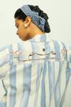 Buy_OFRIDA_Blue Poplin Collared Bloomist Striped Top And Pant Set _Online_at_Aza_Fashions