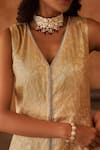 Buy_Neitri_Ivory Silk, Brocade, Georgette, Shantoon Embroidery, Amaltas Kurta And Pant Set _Online_at_Aza_Fashions