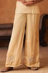 Neitri_Ivory Silk, Georgette, Brocade, Muslin Palash Hand And Machine Top & Pant _Online_at_Aza_Fashions