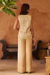 Shop_Neitri_Ivory Silk, Georgette, Brocade, Muslin Palash Hand And Machine Top & Pant _at_Aza_Fashions