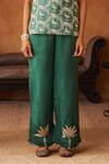 Neitri_Emerald Green Silk Organza, Silk, Georgette Embroidery Samar Kurta And Pant Set _Online_at_Aza_Fashions