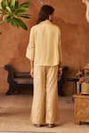 Shop_Neitri_Yellow Silk, Georgette, Brocade Embroidery Malhar Palm Tree Shirt And Pant _at_Aza_Fashions