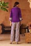 Shop_Neitri_Purple Silk, Georgette, Handloom Cotton, Brocade Neerja Kurta And Pant Set _at_Aza_Fashions