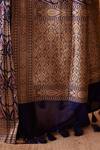 Buy_Neitri_Navy Brocade, Silk Zari Primrose Banarasi Floral And Geometric Saree _Online_at_Aza_Fashions