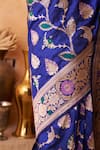 Buy_Neitri_Blue Silk, Brocade Zari Azalea Banarasi Floral Woven Saree 