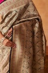 Buy_Neitri_Emerald Green Silk Zari Gardenia Banarasi Saree With Woven Border _Online_at_Aza_Fashions