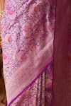 Buy_Neitri_Purple Brocade, Silk Zari Banarasi Floral Motif Saree _Online_at_Aza_Fashions