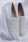 Shop_Around Always_Silver Rio Hexagon Maze Slip-on Shoes _at_Aza_Fashions