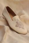 Shop_Around Always_Beige Naman Floral Embroidered Loafers _at_Aza_Fashions
