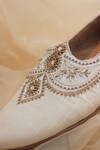 Around Always_Ivory Tarun Tonal Embroidered Juttis _Online_at_Aza_Fashions