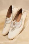 Buy_Around Always_Ivory Tarun Tonal Embroidered Juttis _at_Aza_Fashions