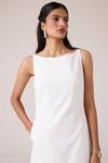 Buy_The Summer House_Off White Cotton, Chanderi Embroidery Boat Neck Astra Maxi Dress _Online