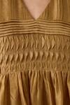 Shop_The Summer House_Yellow Chanderi V-neck Aelia Handwoven Dress 