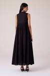 Shop_The Summer House_Black Cambric Embroidery Square Neck Themis Dress _at_Aza_Fashions