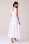 Shop_The Summer House_White Cambric, Cotton V-neck Aurora Panelled Dress _at_Aza_Fashions