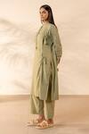 Buy OurDve Green Cotton Fabric Flowers, Embroidery Round Honeydew Striped Kurta And Pant Set Online at Aza Fashions Buy_OurDve_Green Cotton Fabric Flowers, Embroidery Round Honeydew Striped Kurta And Pant Set _Online_at_Aza_Fashions