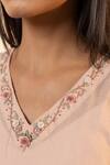 Buy OurDve Pink Cotton Embroidery V-neck Lemon Kaftan And Pant Set Online at Aza Fashions Buy_OurDve_Pink Cotton Embroidery V-neck Lemon Kaftan And Pant Set _Online_at_Aza_Fashions