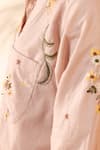 Buy_OurDve_Pink Cotton Embroidery Collared Apricot Floral Shirt 