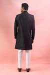 Shop_Arihant Rai Sinha_Black Silk, Polyester, Viscose Embroidery Patta Pattern Sherwani And Pant Set _at_Aza_Fashions