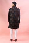 Shop_Arihant Rai Sinha_Black Velvet, Polyester, Viscose Embroidery, Sequins Thread And Sherwani Set _at_Aza_Fashions
