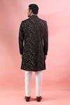 Shop_Arihant Rai Sinha_Black Velvet, Polyurethane, Viscose Embroidery Paisley Sherwani And Polo Pant Set _at_Aza_Fashions