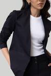 Shop Reistor Black Cotton Blend Open Front Blazer Online at Aza Fashions Shop_Reistor_Black Cotton Blend Open Front Blazer _Online_at_Aza_Fashions